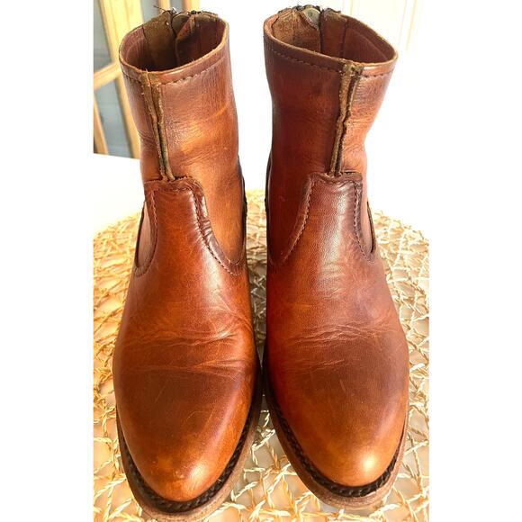 Frye Leslie Artisan Leather Ankle Boots Size 6 Block Heel - Picture 2 of 8